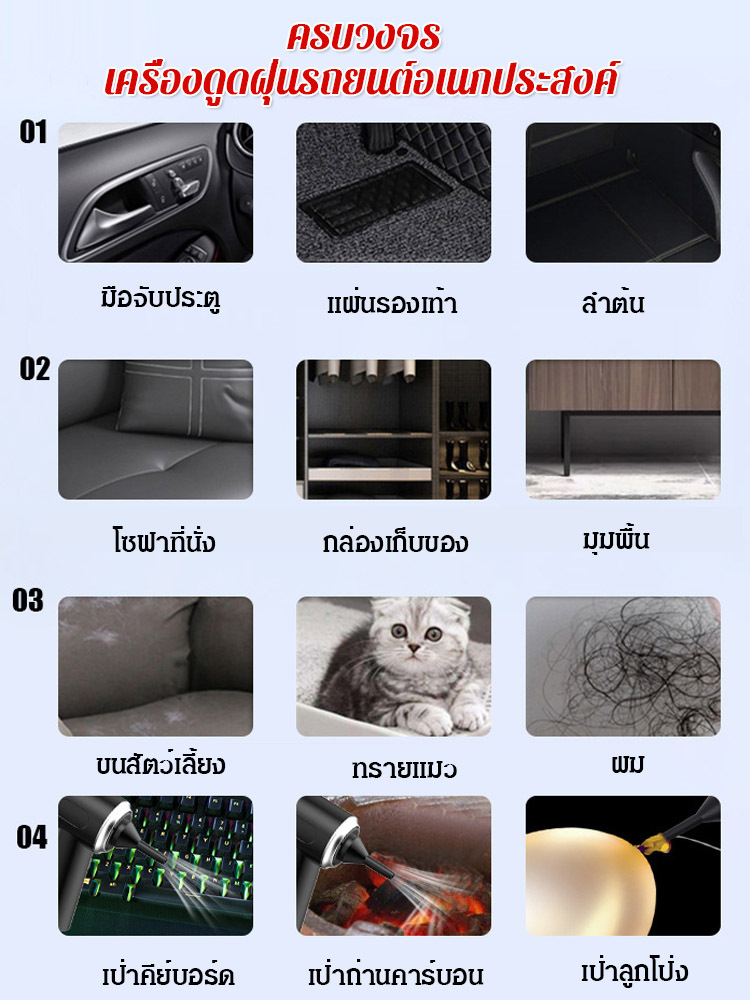 เครื่องดูดฝุ่นอเนกประสงค์แบบพกพาที่มีกำลังดูดสูง