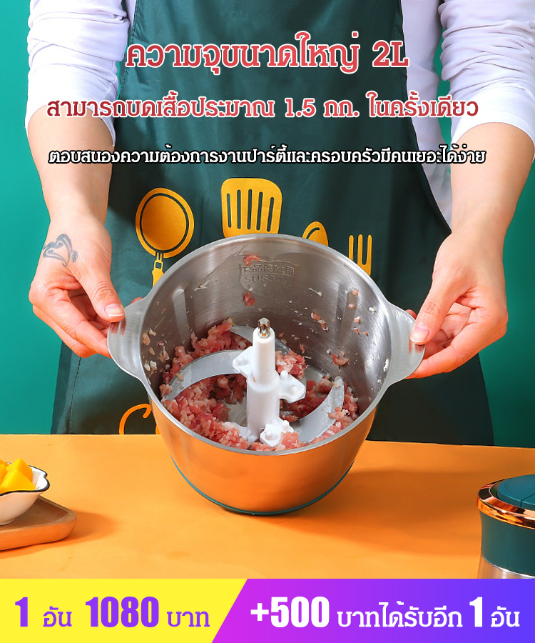 เครื่องบดเนื้อไฟฟ้าสแตนเลส