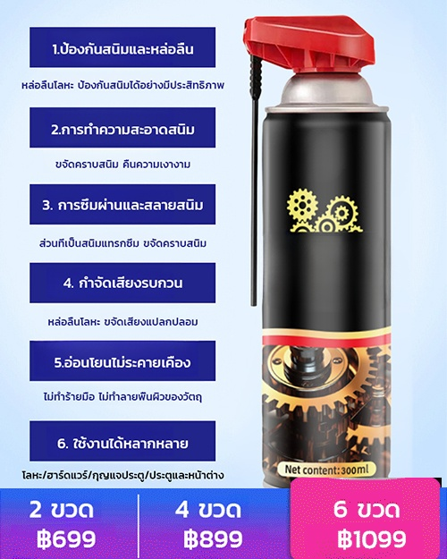 【หล่อลื่นได้ดี】สเปรย์หล่อลื่นป้องกันสนิม