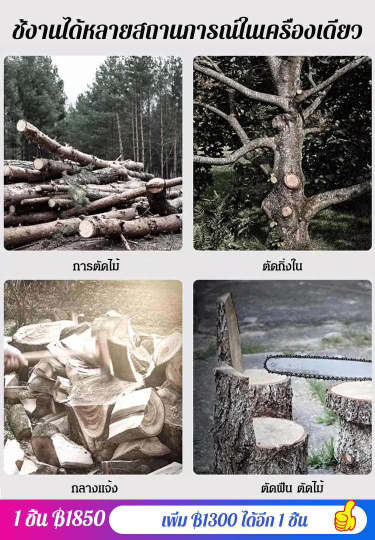 (ไอเทมเด็ดสำหรับตัดไม้) เลื่อยโซ่ไฟฟ้าลิเธียม ไร้แปรงถ่าน ขนาด 12 นิ้ว