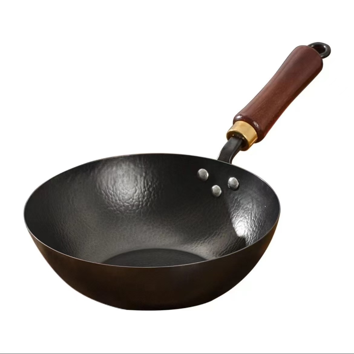 กระทะสมัยโบราณของแท้ กระทะเหล็กปรุงสุกปลอมแปลงด้วยมือโดยไม่เคลือบผิว