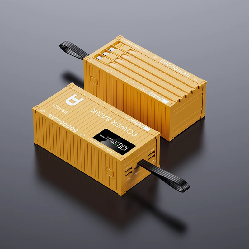 【50000 mAh เล่นได้อย่างสบายใจ】 พาวเวอร์แบงค์ชาร์จเร็ว 66W รูปตู้คอนเทนเนอร์