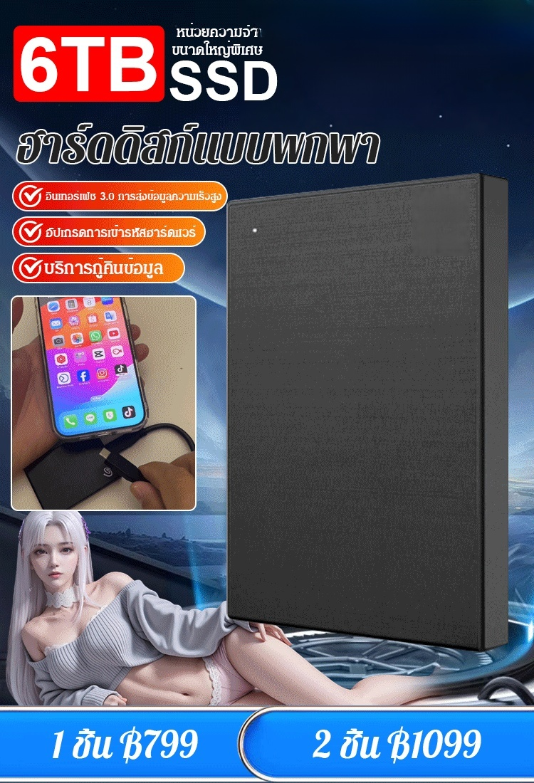 ฮาร์ดดิสก์แบบพกพา SSD ขนาดเล็ก องค์ประกอบใหม่ SE