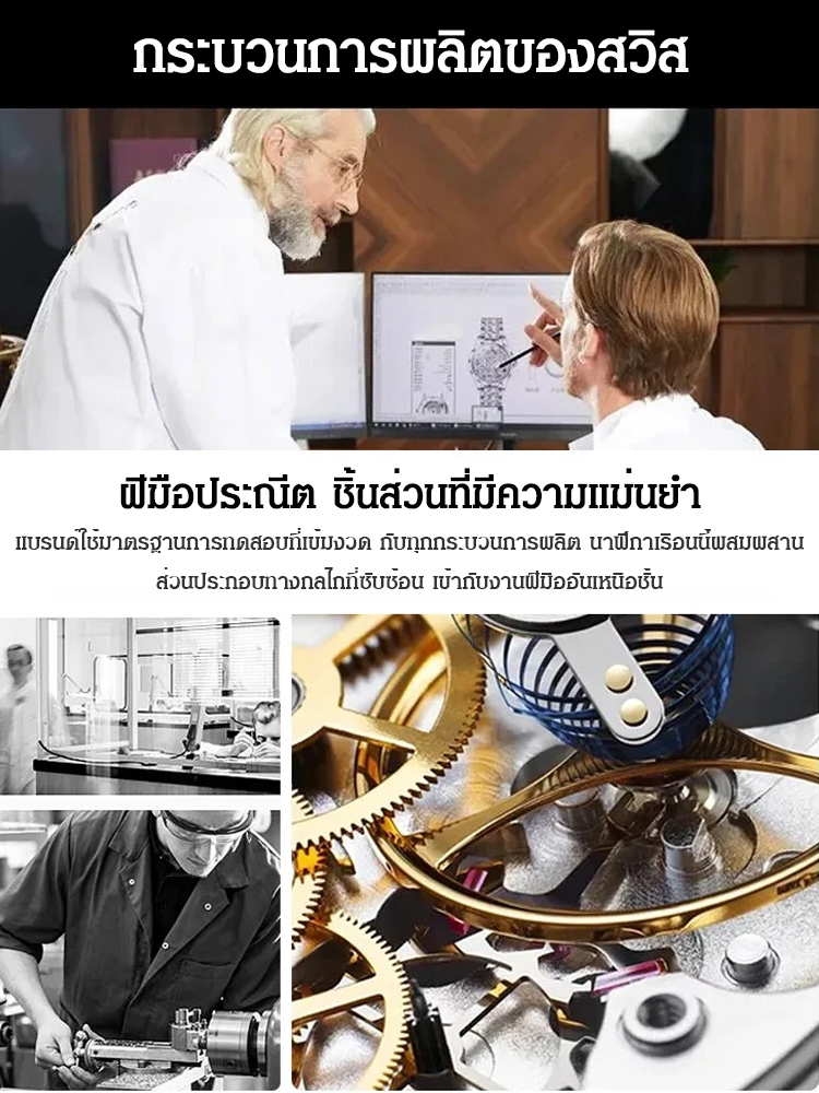 นาฬิกาข้อมือผู้ชาย คลาสสิก กันน้ำได้ ปฏิทินคู่