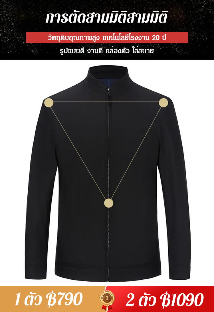 เสื้อแจ็คเก็ตคอตั้งสำหรับผู้ชาย