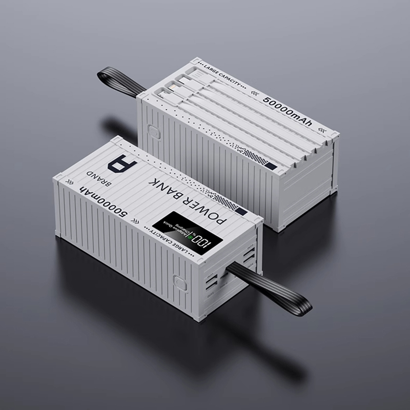 【50000 mAh เล่นได้อย่างสบายใจ】 พาวเวอร์แบงค์ชาร์จเร็ว 66W รูปตู้คอนเทนเนอร์