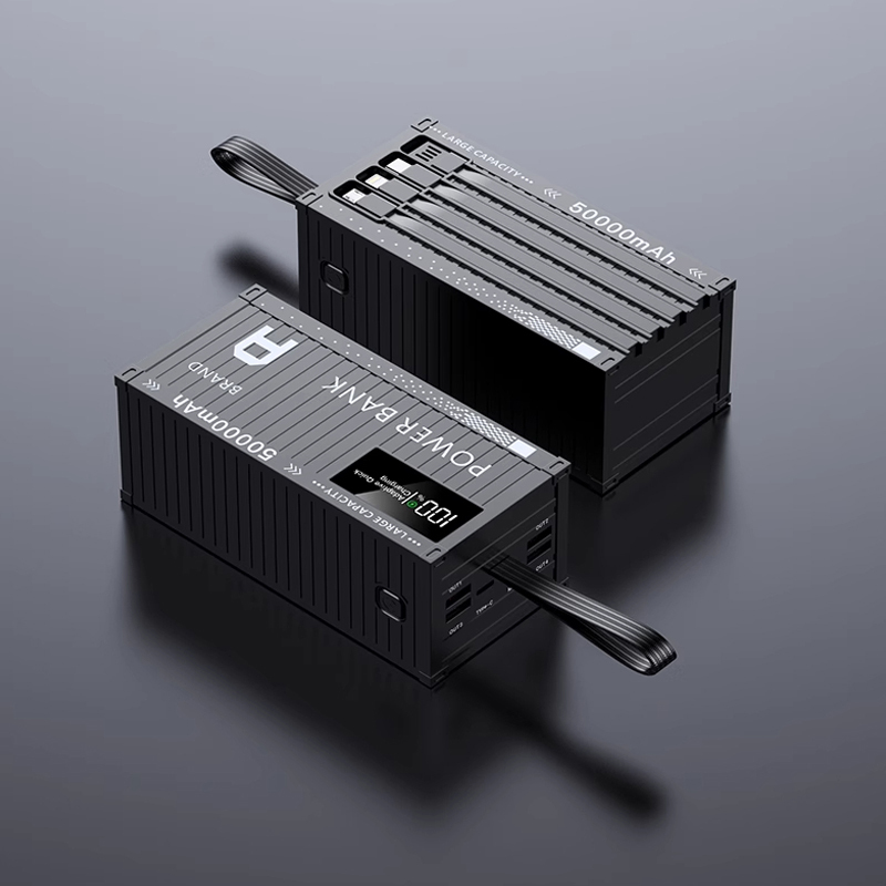 【50000 mAh เล่นได้อย่างสบายใจ】 พาวเวอร์แบงค์ชาร์จเร็ว 66W รูปตู้คอนเทนเนอร์