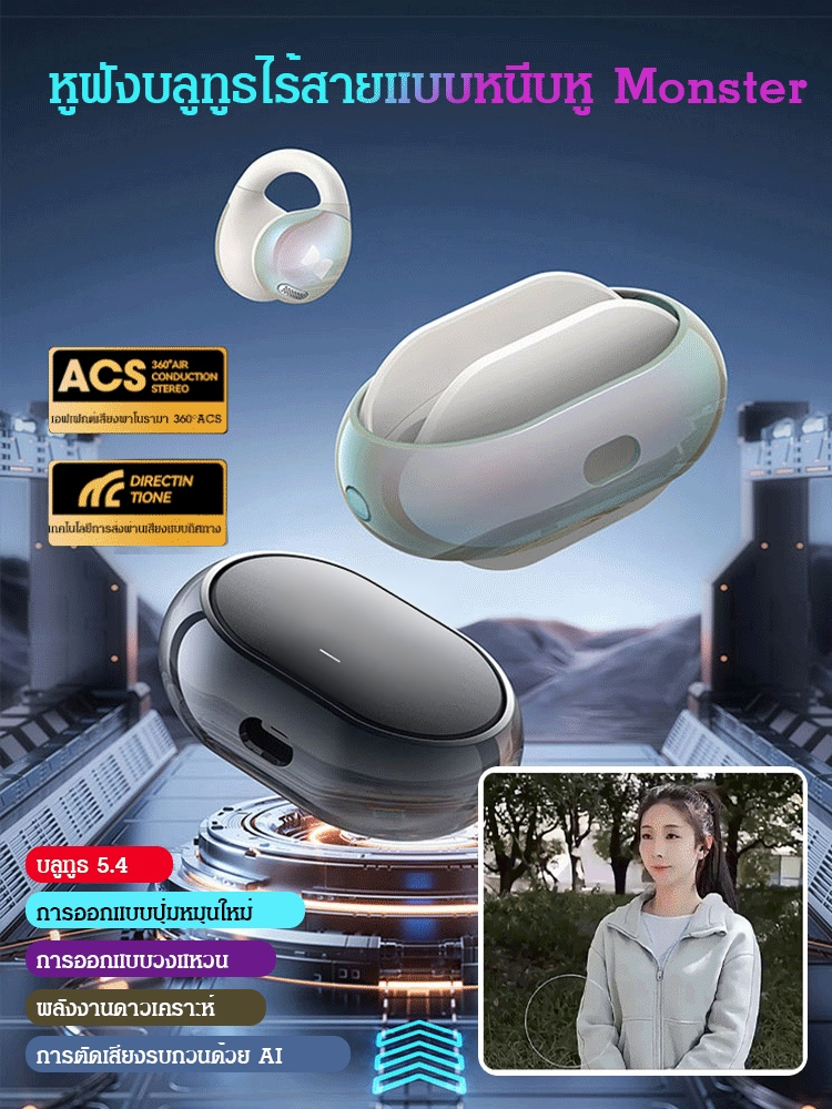 หูฟังบลูทูธไร้สายแบบหนีบหู