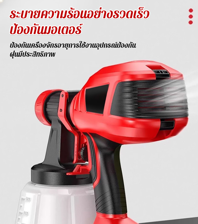 【ละอองละเอียด】ปืนพ่นสีแรงดันสูงกำลังสูง