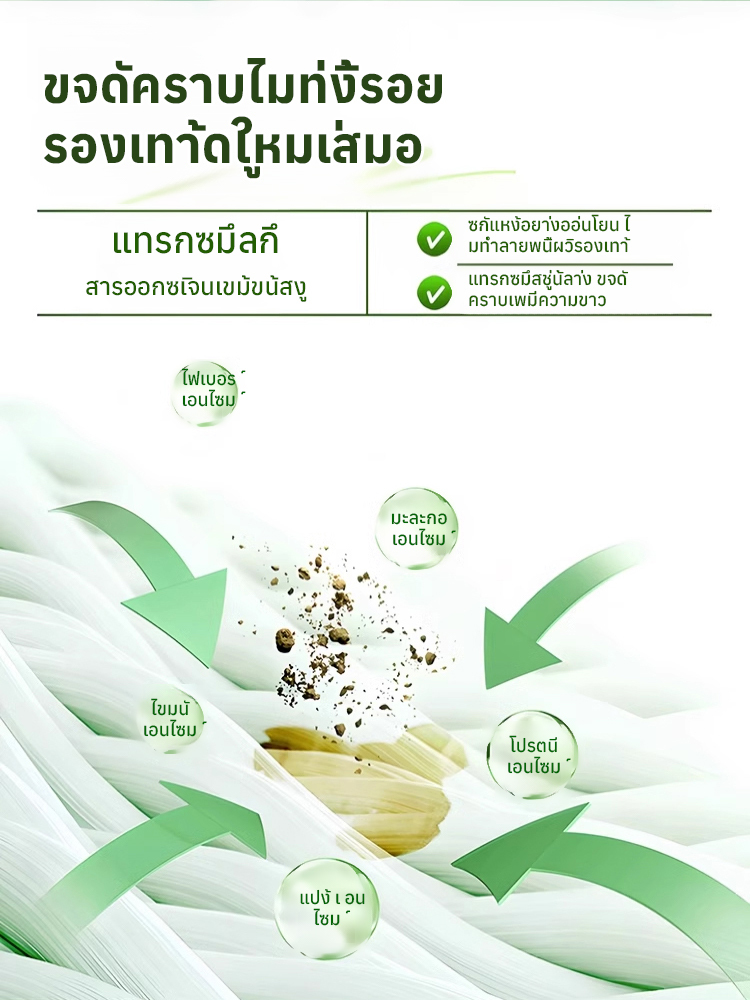 【หัวแปรงขนาดใหญ่】น้ำยาทำความสะอาดรองเท้าผ้าใบสีขาว เพิ่มความขาวสว่าง