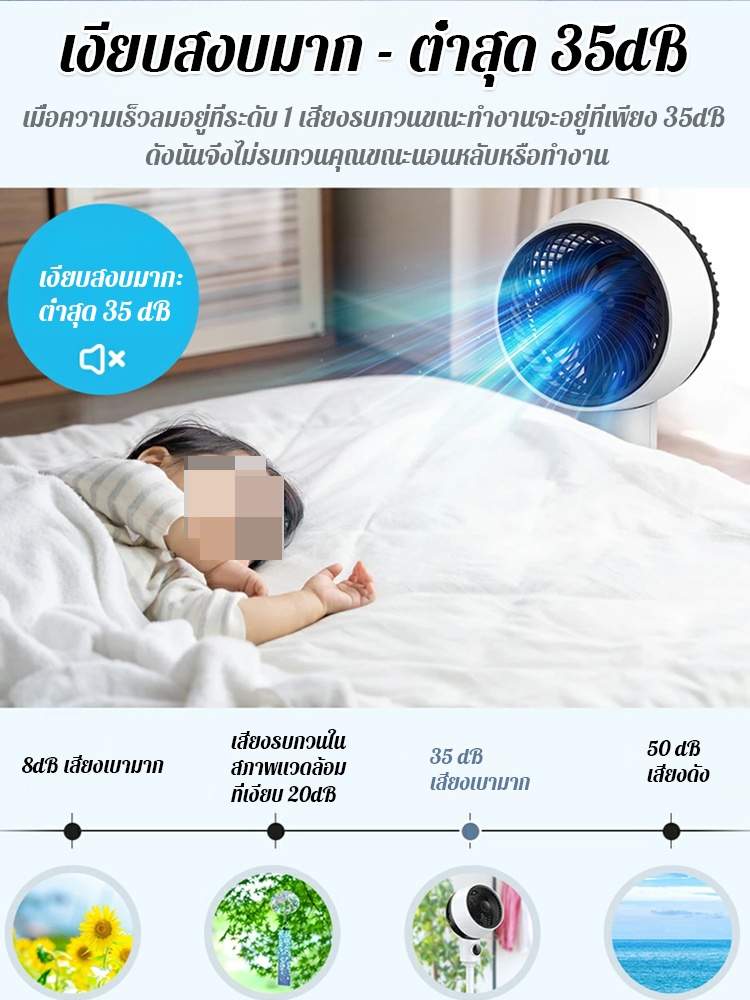 พัดลมตั้งพื้นเงียบสนิทประหยัดพลังงาน