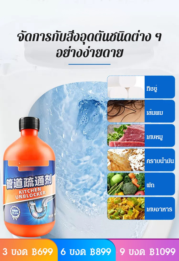 (เทลงปุ๊บ ระบายน้ำได้ทันที) น้ำยาทำความสะอาดท่อระบายน้ำ MOMENG