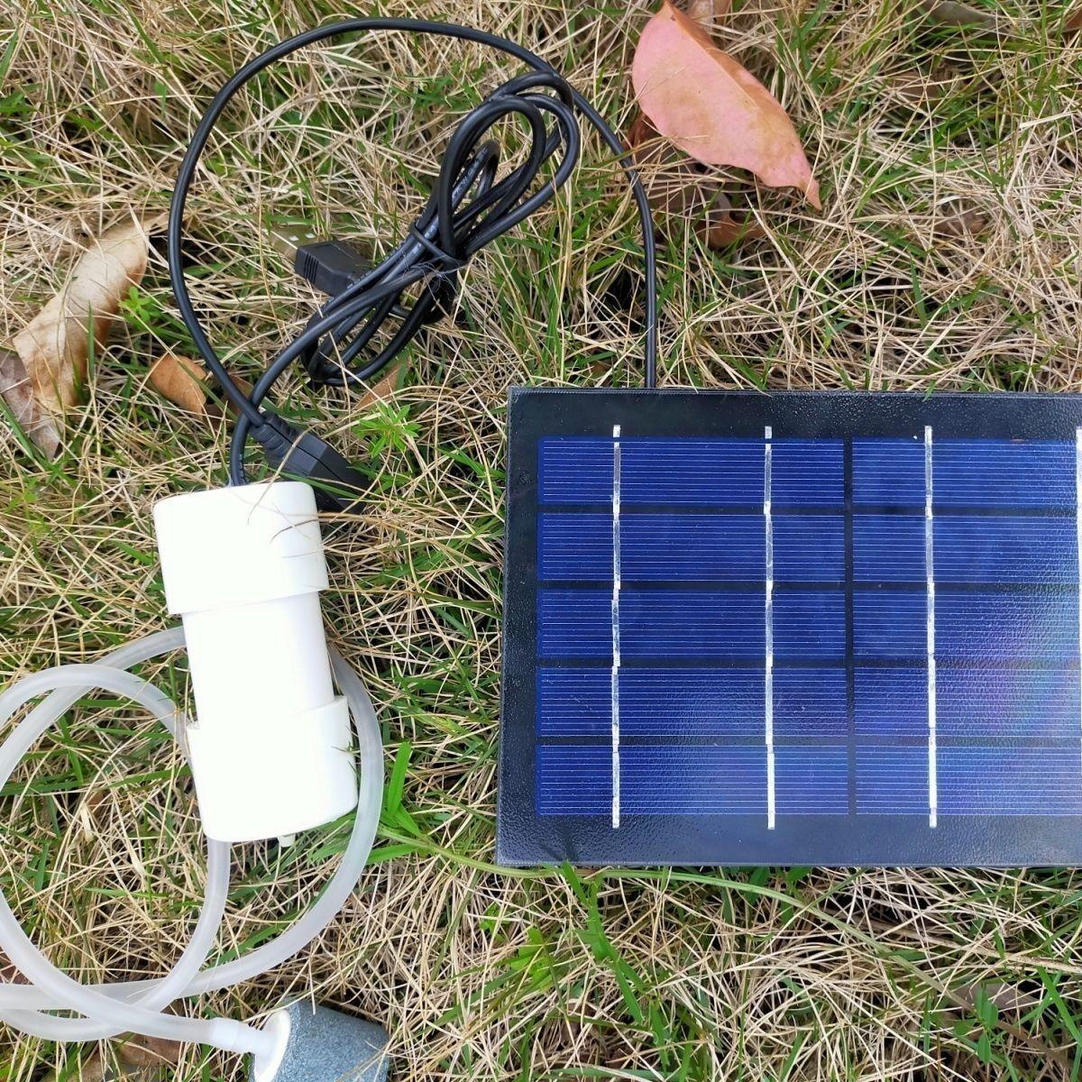 【ออกซิเจนทั้งวันทั้งคืนไม่ขาด】ปั๊มออกซิเจนพลังงานแสงอาทิตย์สำหรับตู้ปลา