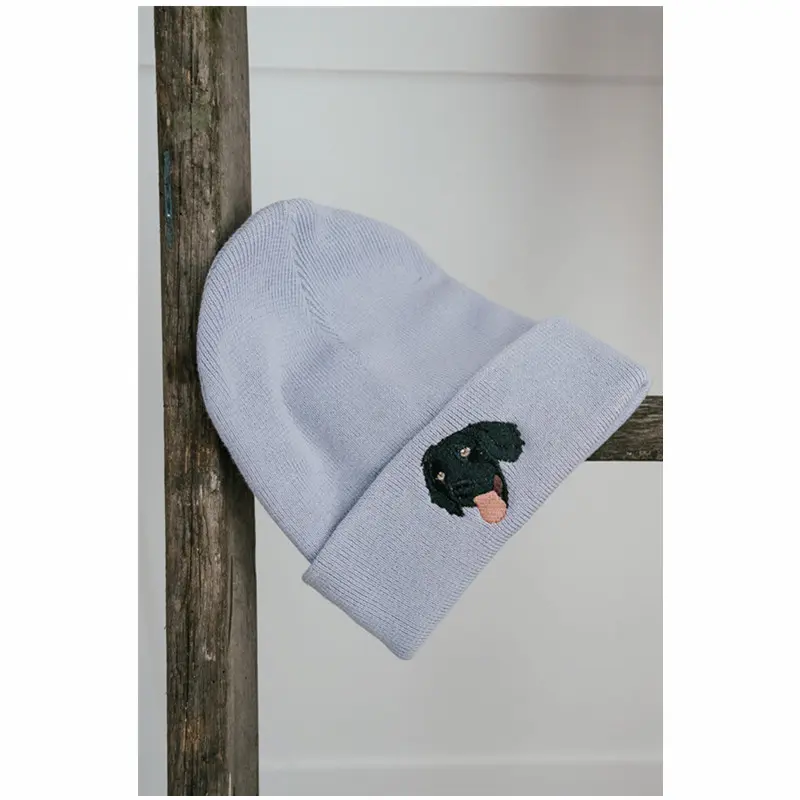 カスタム刺繍のペットの肖像画リサイクルオーガニックビーニーハット