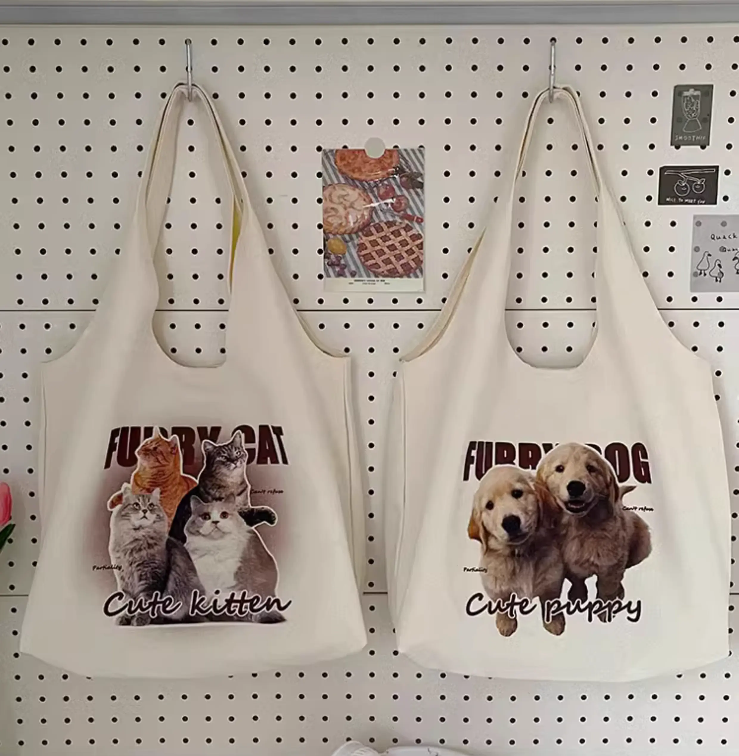 春のピクニック用 愛犬・愛猫写真カスタムトートバッグ