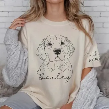 カスタムペット写真のシンプルな抽象ラインスタイルのTシャツスウェットシャツパーカー