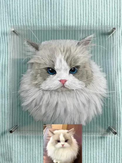 手書きペット肖像画3Dレイヤードアクリルオーナメント｜犬・猫のカスタム記念品