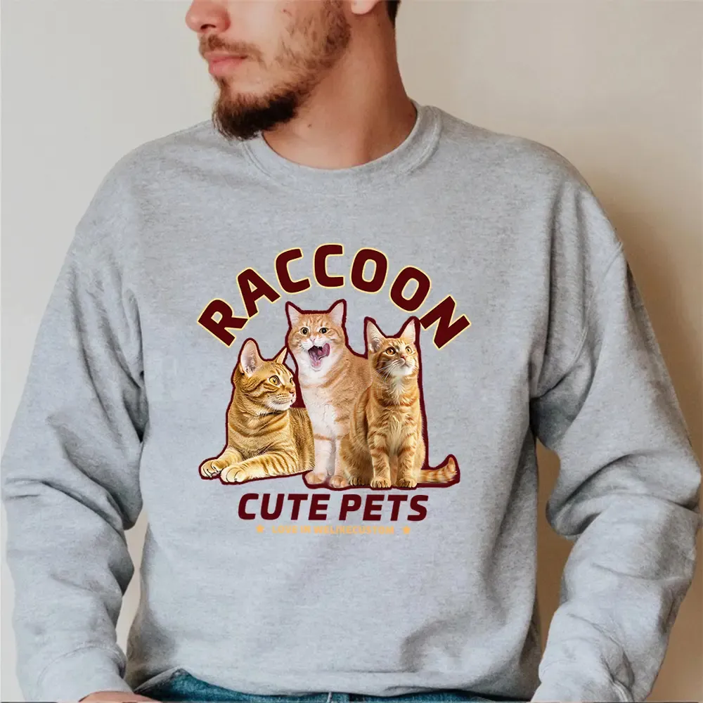 レトロポスター風デザイン ペット写真入り トレンドTシャツ・スウェット・パーカー