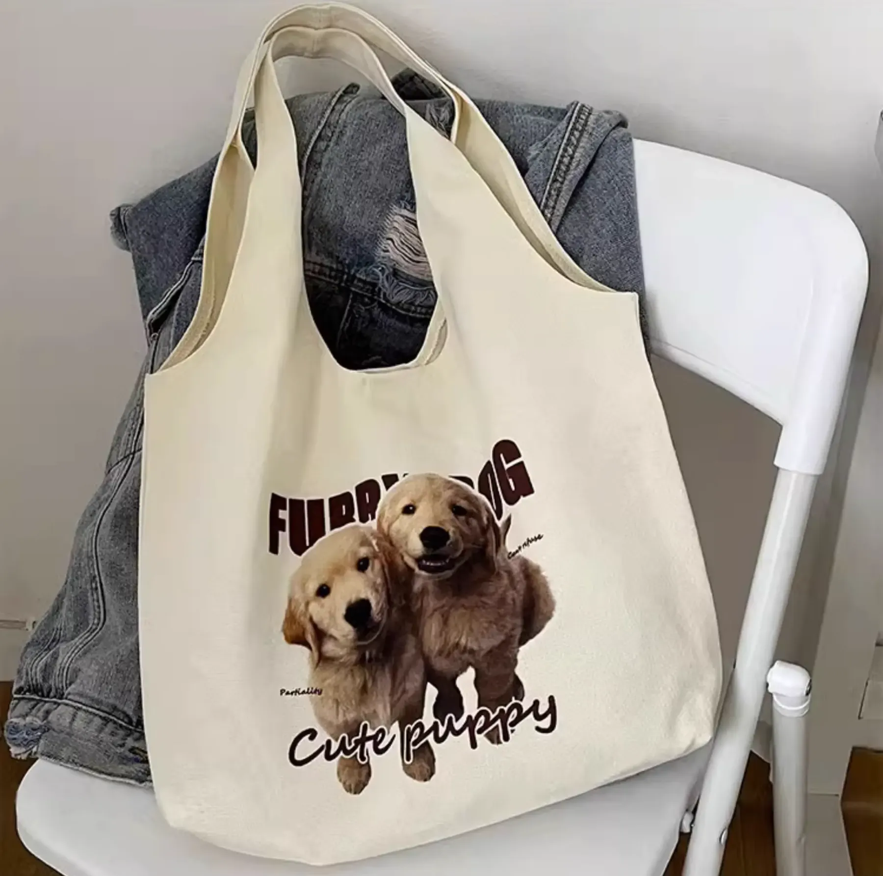 春のピクニック用 愛犬・愛猫写真カスタムトートバッグ