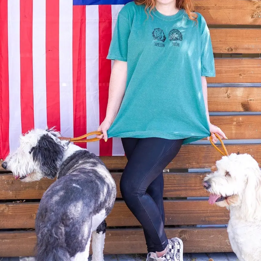 ペットの写真をプリントしたカスタムTシャツ、スウェットシャツ、パーカー