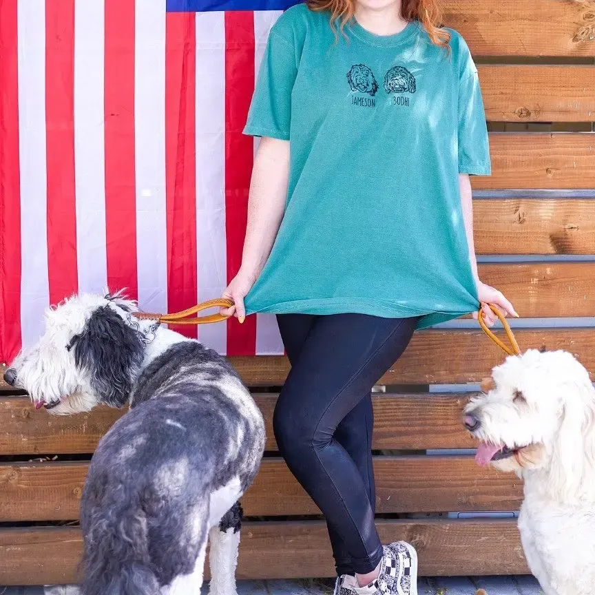 ペットの写真をプリントしたカスタムTシャツ、スウェットシャツ、パーカー