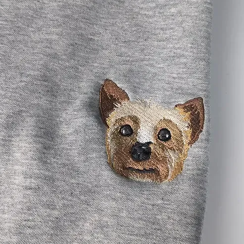 🐶🐱カスタム刺繍のペット T シャツ、パーカー、スウェットシャツの刺繍をカスタマイズ