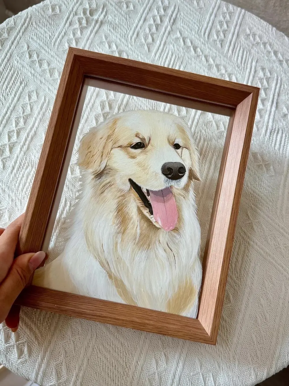 手書きペット肖像画｜3Dレイヤードアクリルオーナメント｜犬・猫の