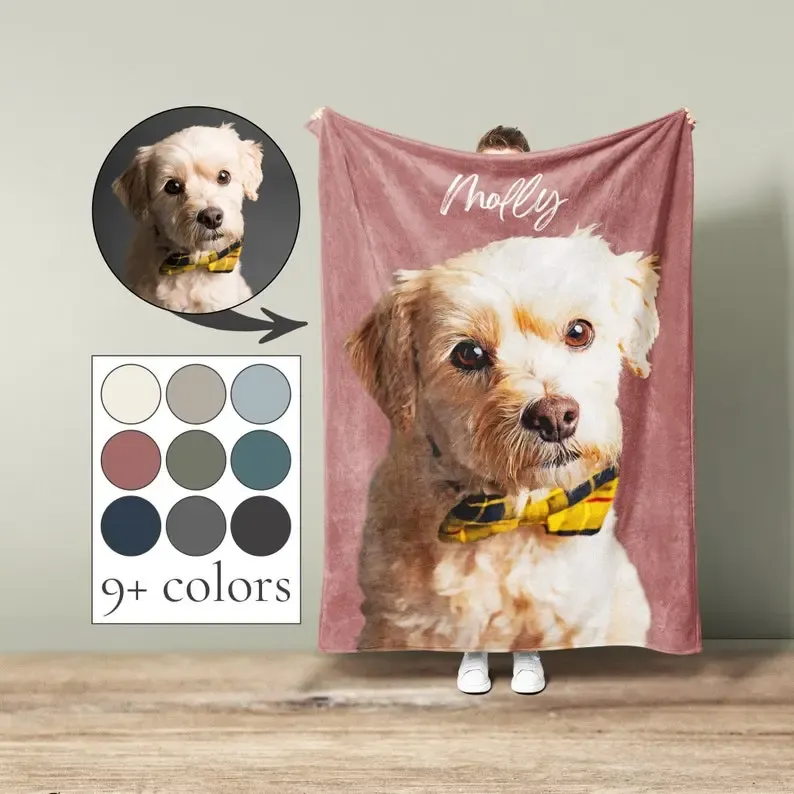 カスタムペットブランケット、ペット写真ブランケット、パーソナライズされたペット写真ブランケット