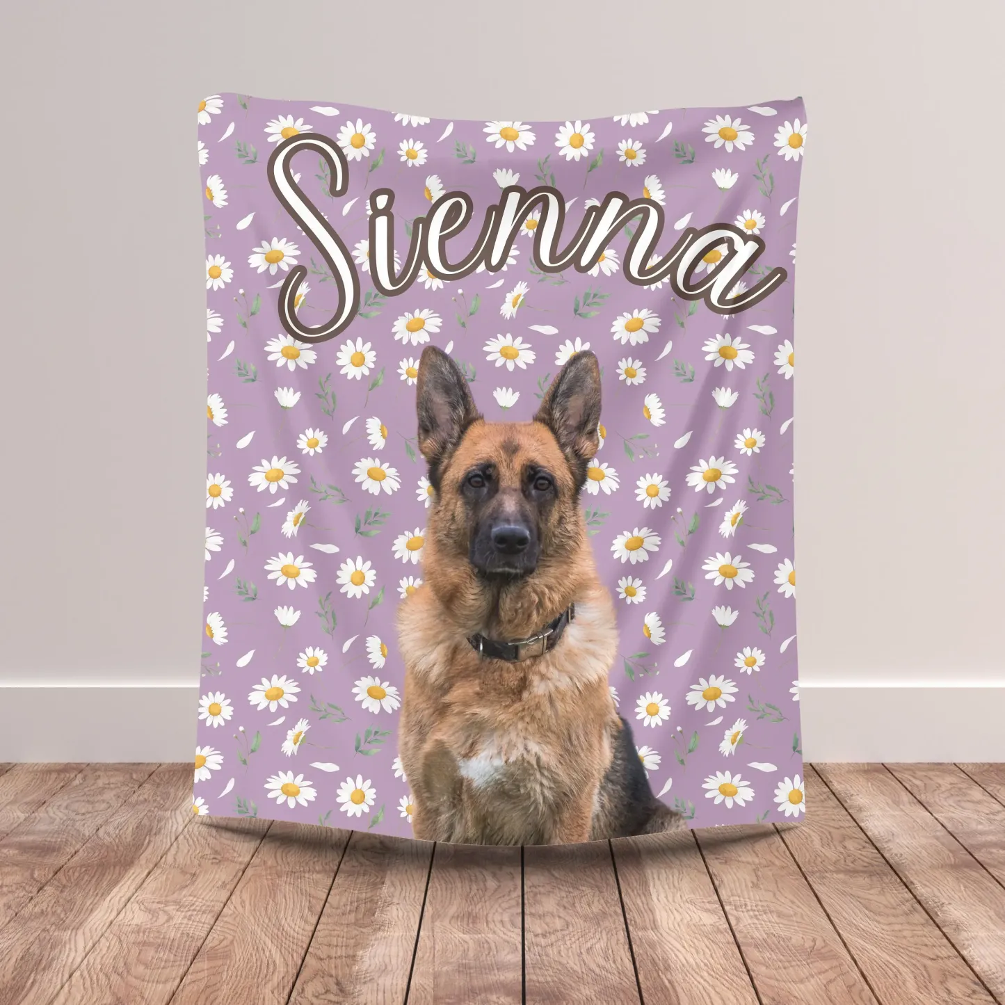 カスタマイズされたペットの写真の花柄ブランケット