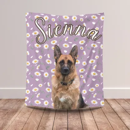 カスタマイズされたペットの写真の花柄ブランケット