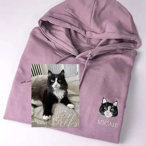 🐶🐱カスタム刺繍のペット T シャツ、パーカー、スウェットシャツの刺繍をカスタマイズ