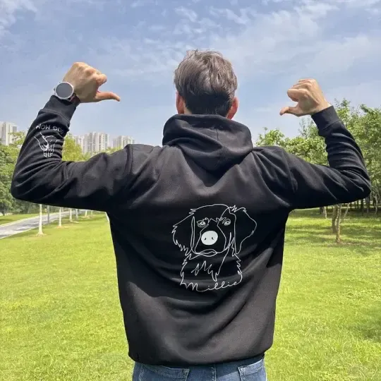 カスタムペット写真のシンプルな抽象ラインスタイルのTシャツスウェットシャツパーカー