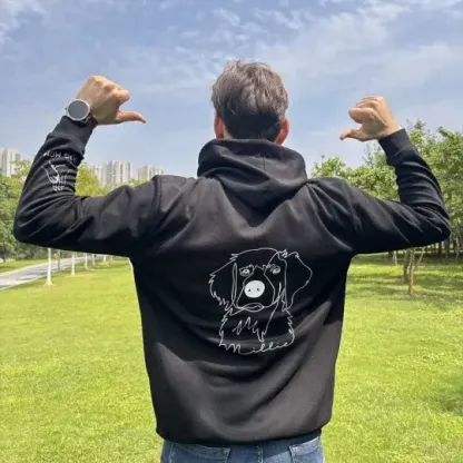 カスタムペット写真のシンプルな抽象ラインスタイルのTシャツスウェットシャツパーカー