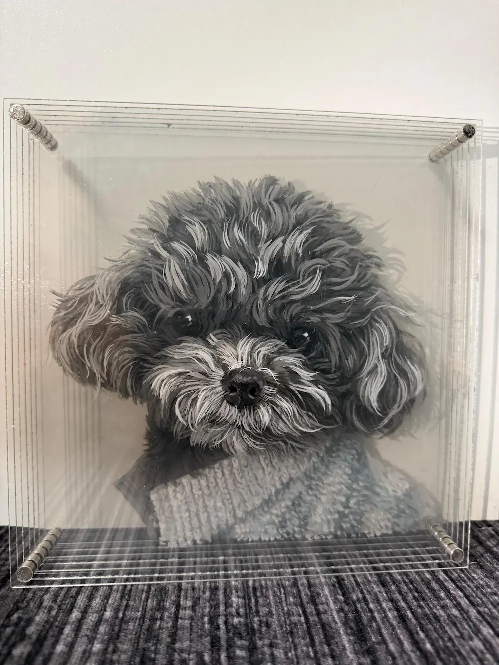 手書きペット肖像画3Dレイヤードアクリルオーナメント｜犬・猫のカスタム記念品