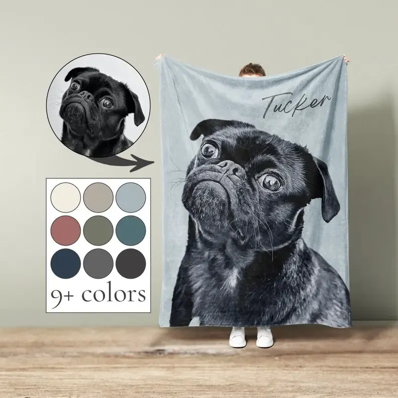 カスタムペットブランケット、ペット写真ブランケット、パーソナライズされたペット写真ブランケット