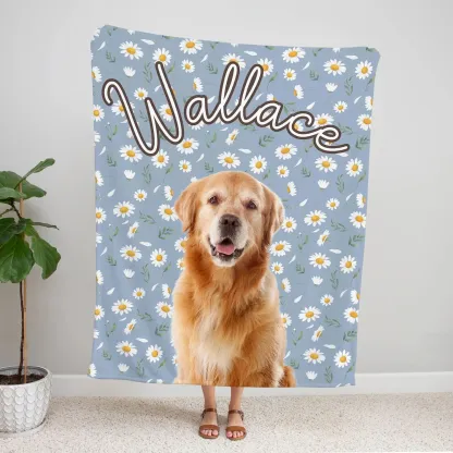 カスタマイズされたペットの写真の花柄ブランケット