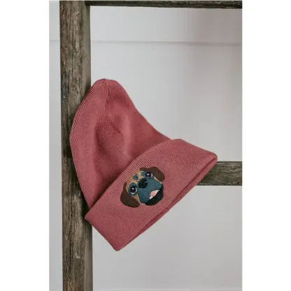 カスタム刺繍のペットの肖像画リサイクルオーガニックビーニーハット