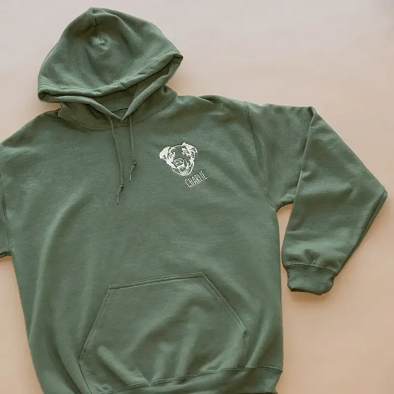 カスタム刺繍ペットフェイスパーカー、Tシャツ、スウェットシャツ