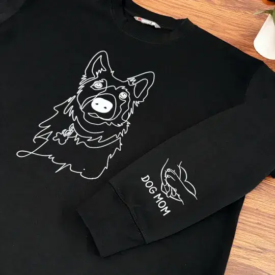 カスタムペット写真のシンプルな抽象ラインスタイルのTシャツスウェットシャツパーカー