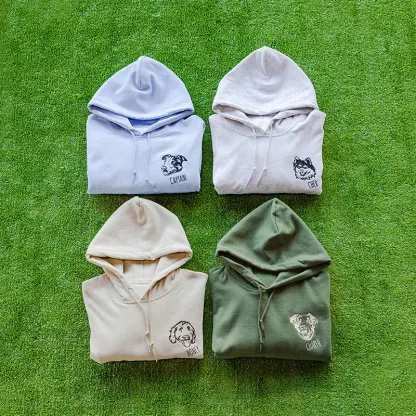 カスタム刺繍ペットフェイスパーカー、Tシャツ、スウェットシャツ