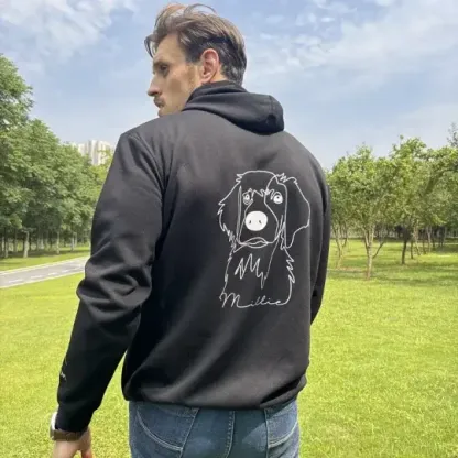 カスタムペット写真のシンプルな抽象ラインスタイルのTシャツスウェットシャツパーカー