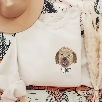 🐶🐱カスタム刺繍のペット T シャツ、パーカー、スウェットシャツの刺繍をカスタマイズ