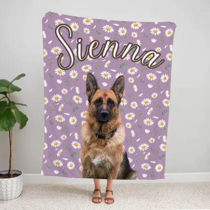 カスタマイズされたペットの写真の花柄ブランケット