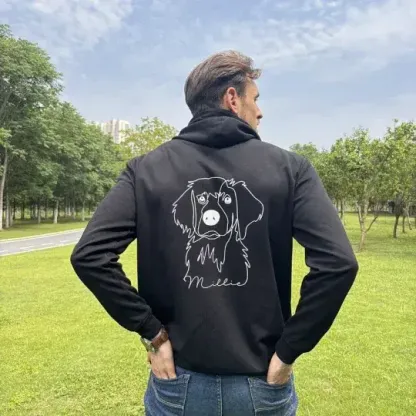 カスタムペット写真のシンプルな抽象ラインスタイルのTシャツスウェットシャツパーカー