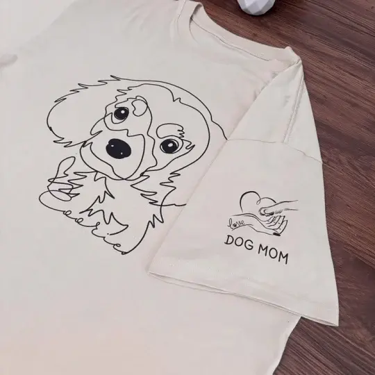 カスタムペット写真のシンプルな抽象ラインスタイルのTシャツスウェットシャツパーカー