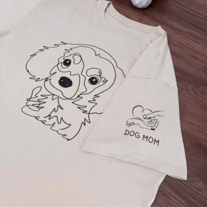 カスタムペット写真のシンプルな抽象ラインスタイルのTシャツスウェットシャツパーカー