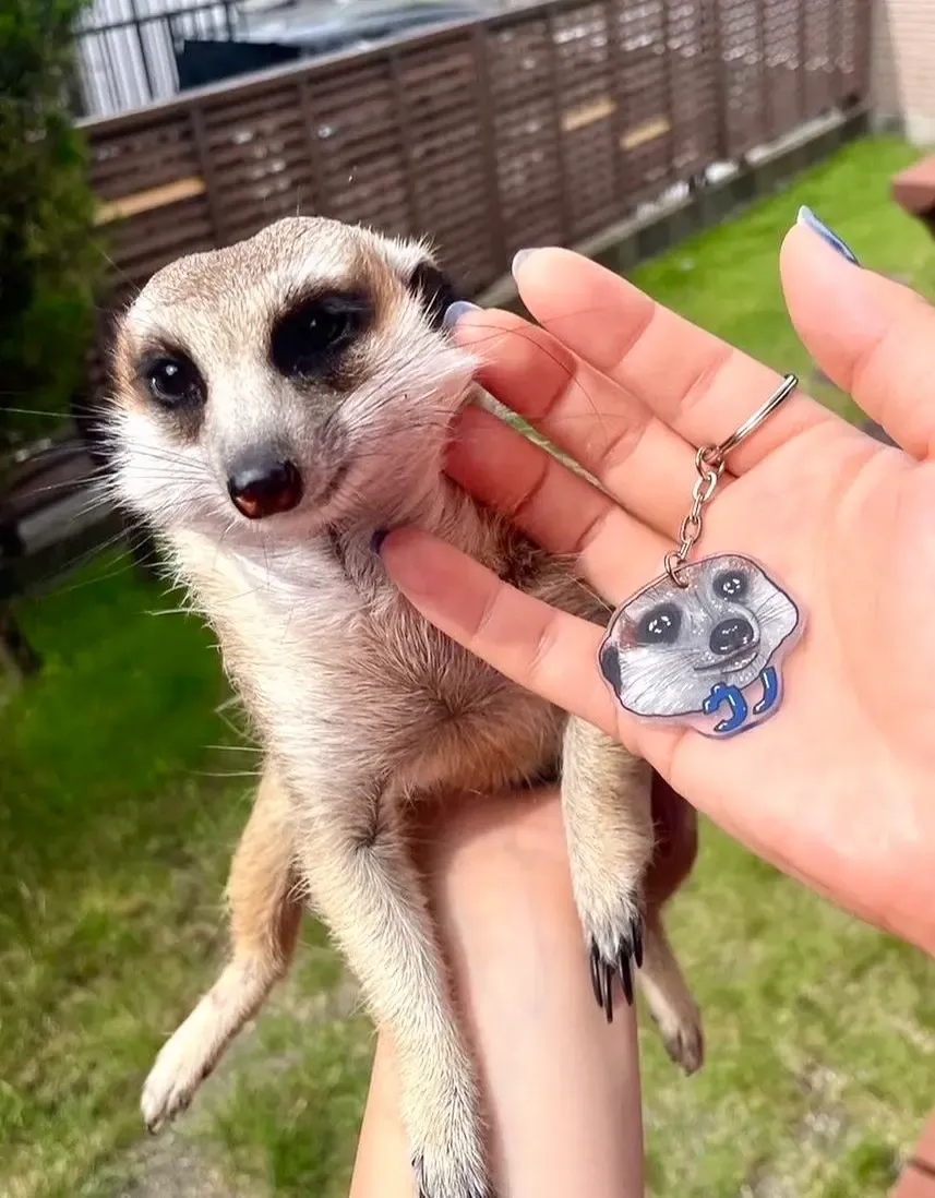 カスタムペットキーリング 犬の絵 ペットの肖像画 キーチェーン