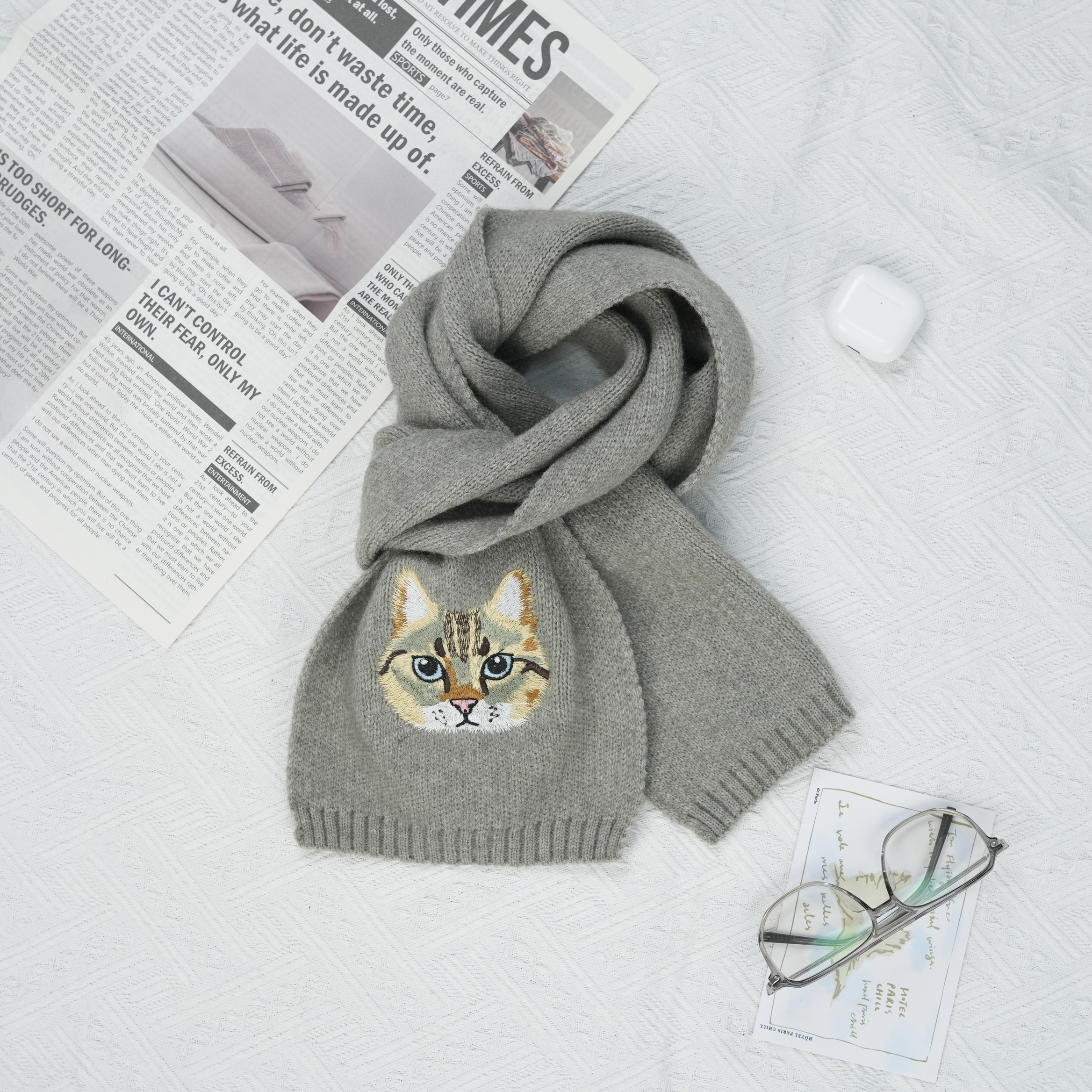 カスタム刺繍ペットポートレート織りスカーフ-welikecustom-MJ