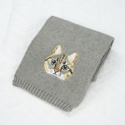 カスタム刺繍ペットポートレート織りスカーフ-welikecustom-MJ
