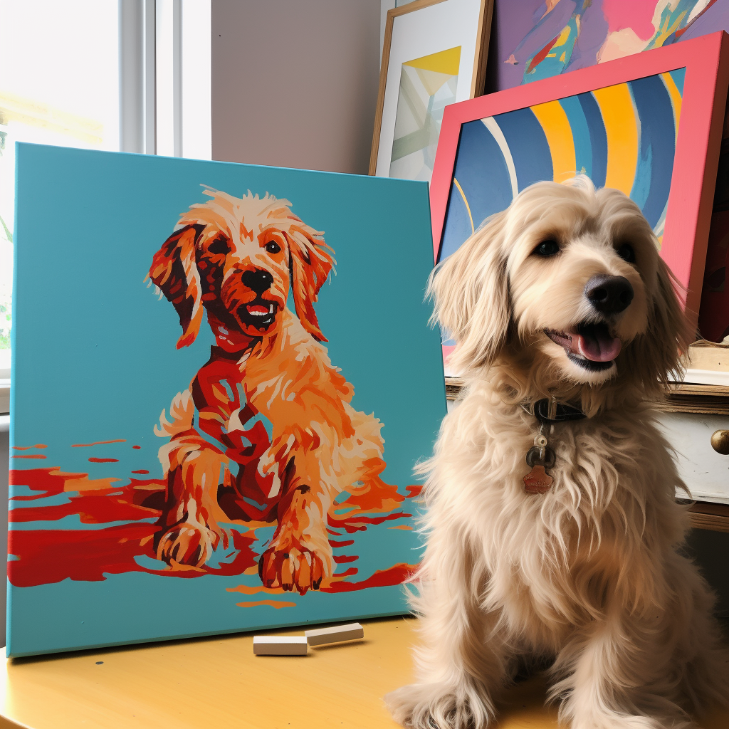 キュービズムキャンバス、カスタムキャンバスウォールアートペットポートレート、パーソナライズされた犬のキャンバスウォールアート-welikecustom-MJ